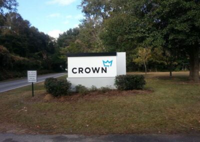 Crown monument sign